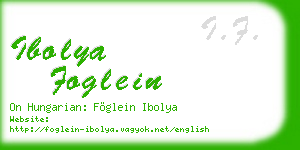 ibolya foglein business card